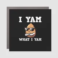 I Yam What I Yam Humorous V-Neck Car Magnet