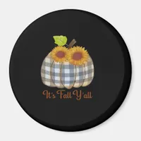 It’s Fall Y’all Pumpkin Plaid Design Halloween Fun Magnet