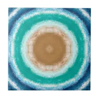 Round Ocean Waves  Ceramic Tile