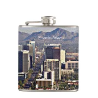 Downtown View of Phoenix, Arizona Hip Flask