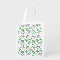 Dragonflies and Dandelions   Grocery Bag