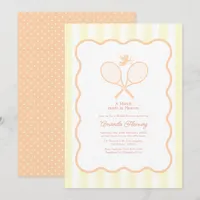 Peach & Cream Preppy Tennis Bridal Shower Invitation