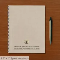 Wealth Management Beige Linen Print Notebook