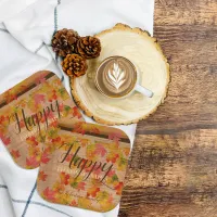 Happy Thanksgiving Fall Maple Leaves On Barn Wood