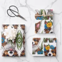 Cute Puppy Dog  Wrapping Paper Sheets