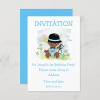 Baby Boy First Birthday Party Invitation