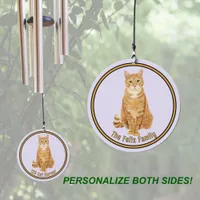 Orange Ginger Tabby Cat Design Personalized Wind Chime