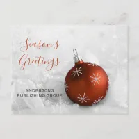 Elegant Snow Orange Ornament Business holiday