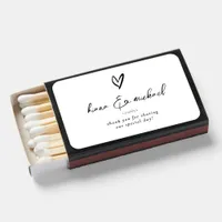 Love Calligraphy Thank You Heart Black B&W ID940 Matchboxes
