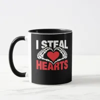 Steal Hearts Funny Valentine Skeleton Hands Style Mug