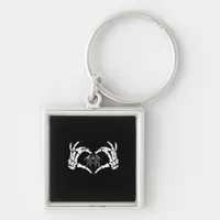 Skeletons Token Heart Hands  Keychain