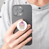 Cute Sweet Pretty Pink Cupcake  PopSocket