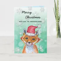 Festive Winter Fox Merry Christmas Card