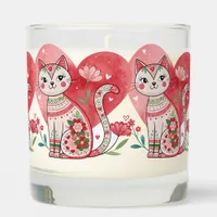 Cute Boho Valentine Cat Scented Candle