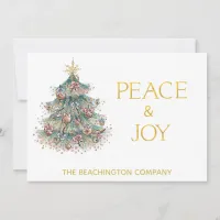 *~* PEACE JOY Corporate Christmas Tree Simple Card