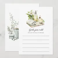Girls Gone Mild Spa Bridal Shower Advice Card