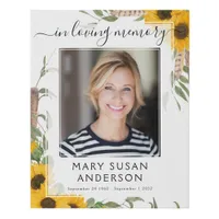 In Loving Memory Sunflower Funeral Welcome Sign