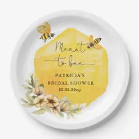 Meant To Bee Honeybee Floral Bridal Shower Paper Plates