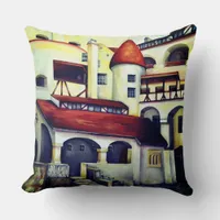 Dracula Castle - the interior courtyard Throw Pillow