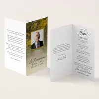 Autumn Leaves Lane Funeral Memorial Prayer Business Card