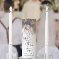 Photo Overlay Romantic Quote Names Date Initials Unity Candle Set