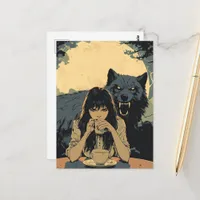 Coffee With the Wolf Postcard