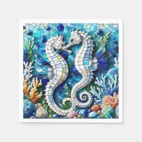 Mosaic Seahorses Romantic Beachy   Napkins