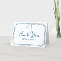 Handwritten Wedding Thank You Cards Elegant Bow 