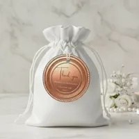 Glamorous Rose Gold Pearls Wedding Thank You Favor Tags