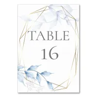 Faded Lilac and Dusty Blue Foliage Table Number