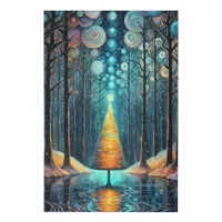 Iridescent Holiday Dream 🎄 Glowing Christmas Tree Faux Canvas Print