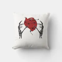Heart And Hands Skeleton Heart Hands Soft Throw Pillow