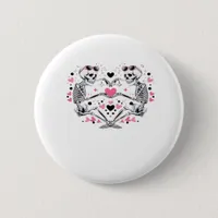 Skeleton Heart Hands Viral Trendy Vibe Button