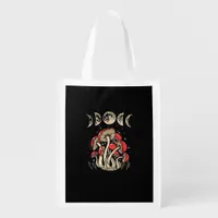 Cottagecore Mushrooms Academia Goblincore Aestheti Grocery Bag
