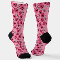 Cherry Skull Retro Valentine's Day Groovy Girly Socks