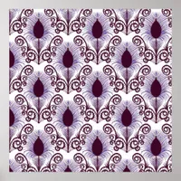 Boho Peacock Feather Jewel Tone-Purple  Poster