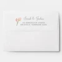 Blooming Blush Floral Wedding Envelope