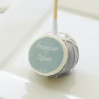 Simple Eggshell Blue Birch Wedding Cake Pops