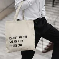 Customizable Carrying the Weight Typography Tote Bag