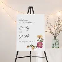 Elegant Wildflowers Garden Wedding Welcome Sign