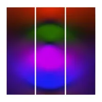 Neon of Blue, Purple, Green & Orange Triptych