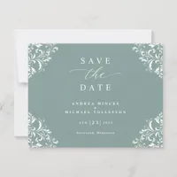 Elegant Sea Green Wedding Vintage Save The Date