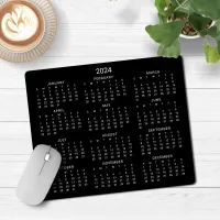 2024 Modern Simple Black and White Calendar Mouse Pad