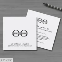 Minimal Square Business Cards with Custom Logo