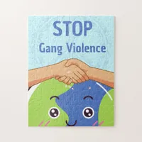 Stop Gang Violence Handshake for Peace Jigsaw Puzzle