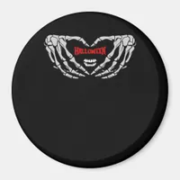 Skeleton Hands Folded In A Heart Funny Halloween Magnet