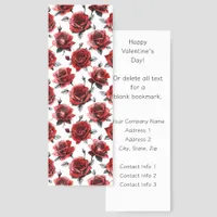 Red Roses Save the Date Promotional Valentine's  Bookmarks