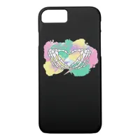 Skeleton Hands Heart With Abstract Coloured Backgr iPhone 8/7 Case