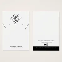 Minimalist Monogram Necklace Earrings Display Card