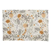 Autumn Fall Berries Leaves and Branches Pattern Pillow Case